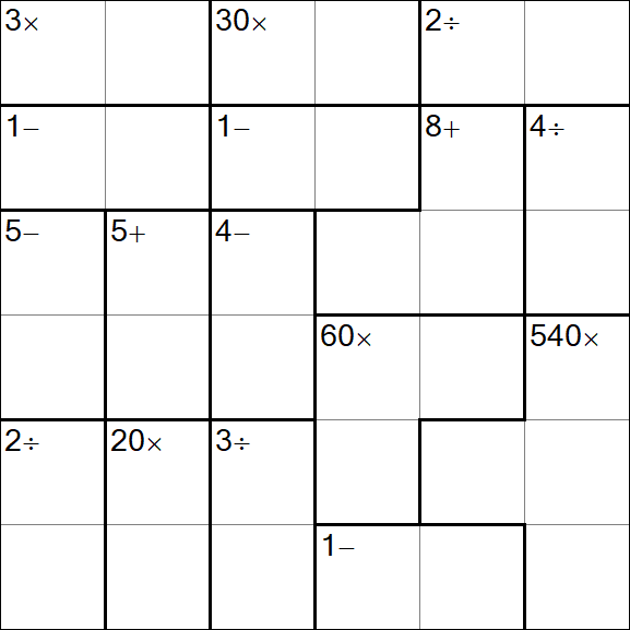 Calcudoku - Einfach
