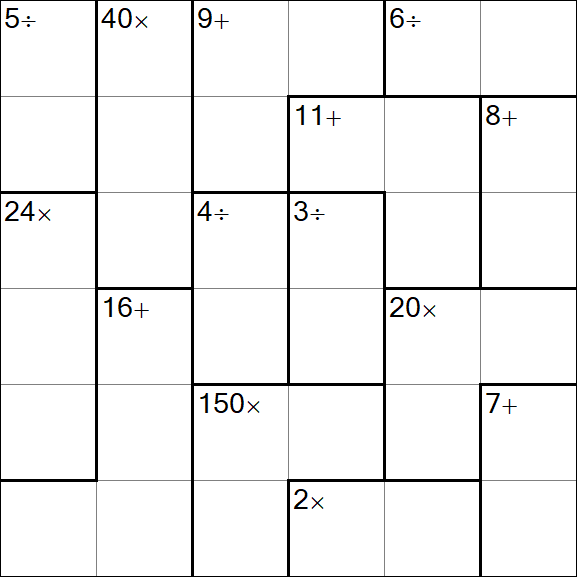 Calcudoku - Einfach