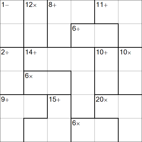 Calcudoku - Difícil