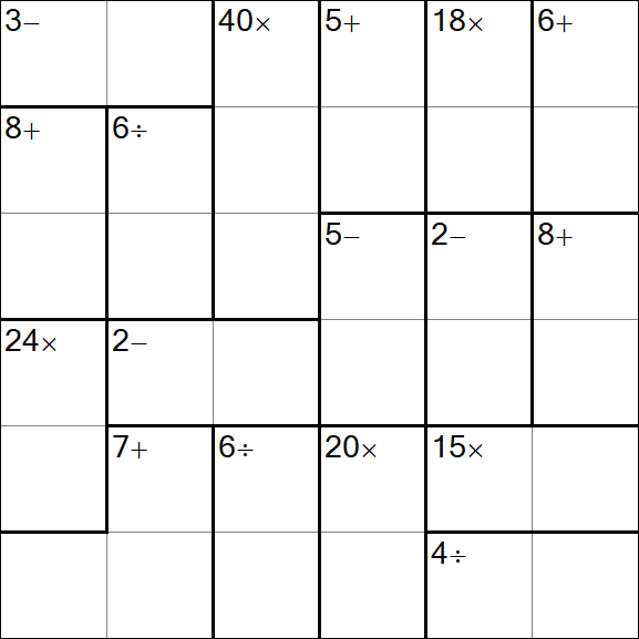 Calcudoku - Hard