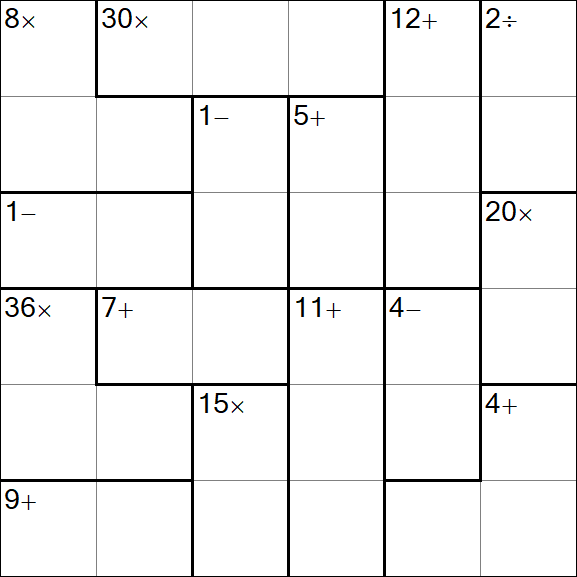 Calcudoku - Hard