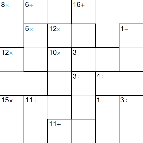Calcudoku - Hard