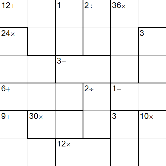 Calcudoku - Difficile