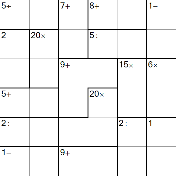 Calcudoku - Hard