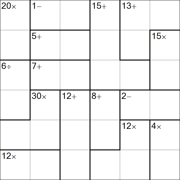 Calcudoku - Hard