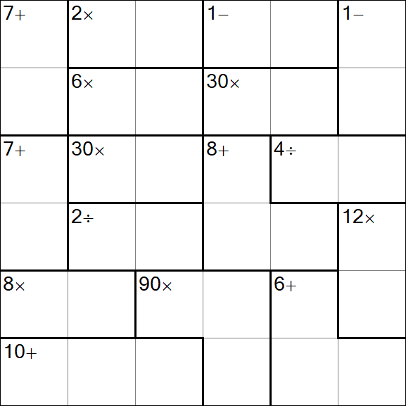 Calcudoku - Difícil
