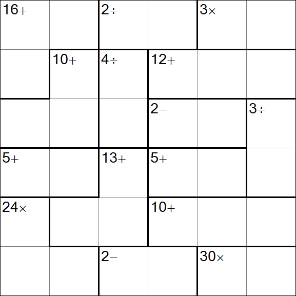 Calcudoku - Difficile