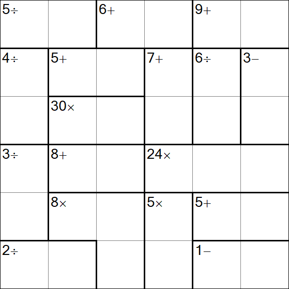 Calcudoku - Difficile