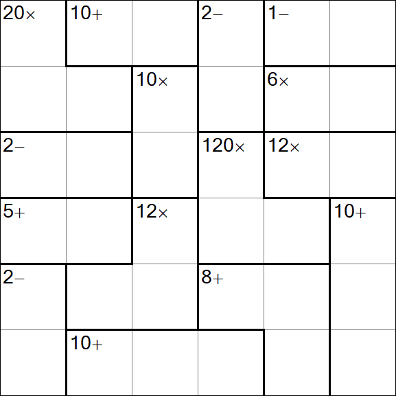 Calcudoku - Hard
