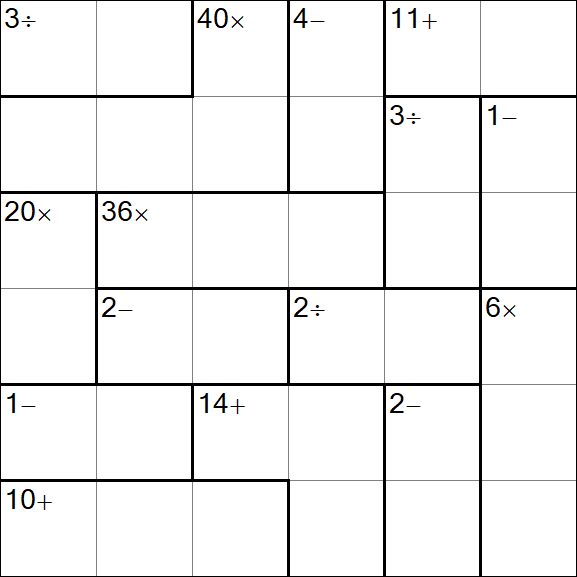 Calcudoku - Hard