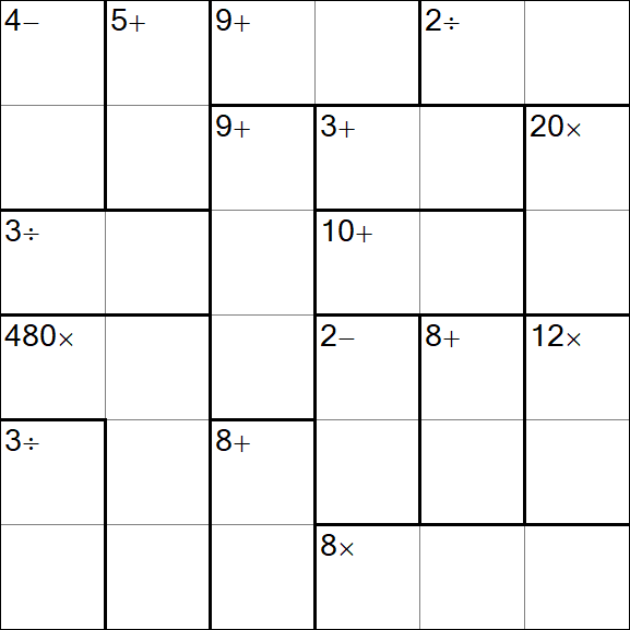 Calcudoku - Hard