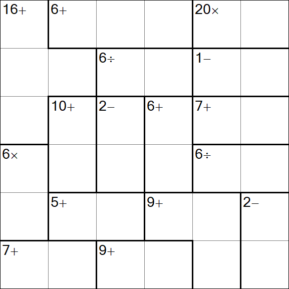 Calcudoku - Hard