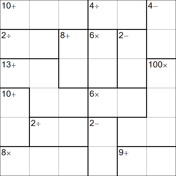 Calcudoku - Hard