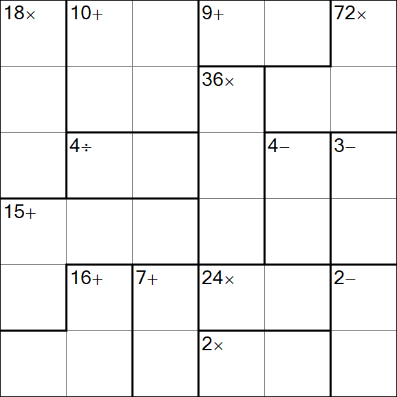 Calcudoku - Hard