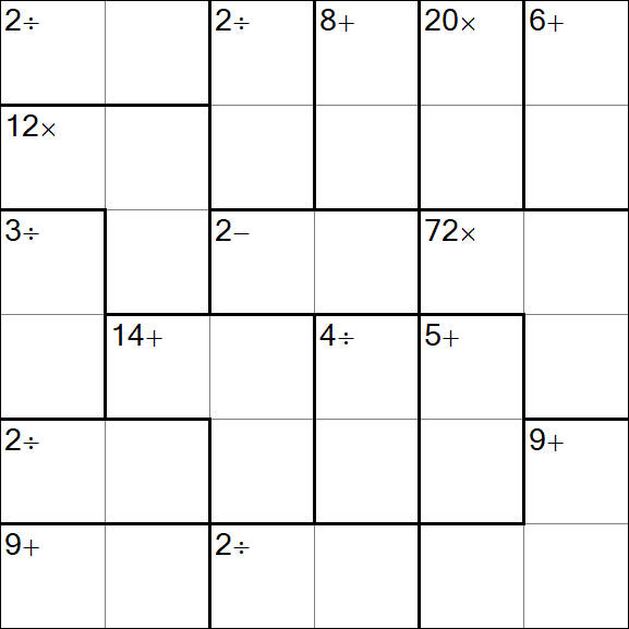 Calcudoku - Hard
