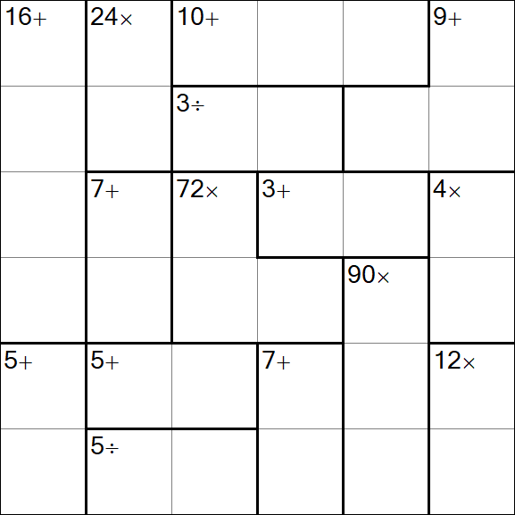 Calcudoku - Hard