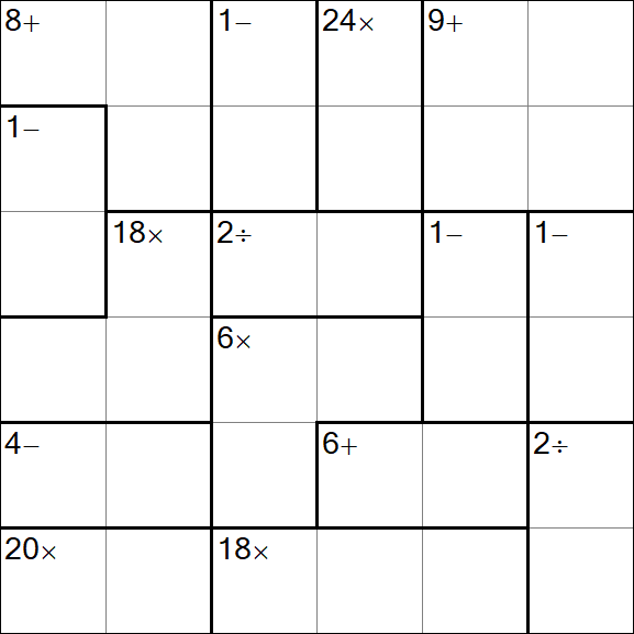 Calcudoku - Hard