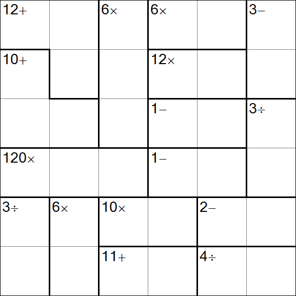 Calcudoku - Hard