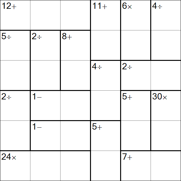 Calcudoku - Hard