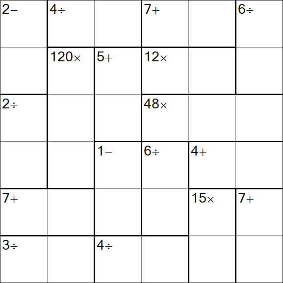 Calcudoku - Hard