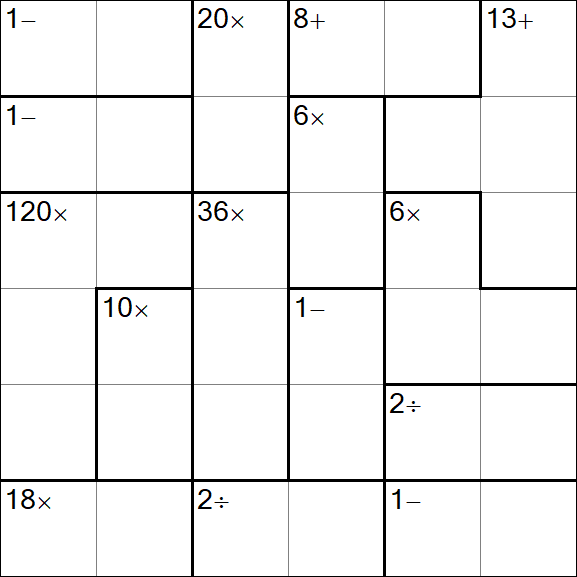 Calcudoku - Hard
