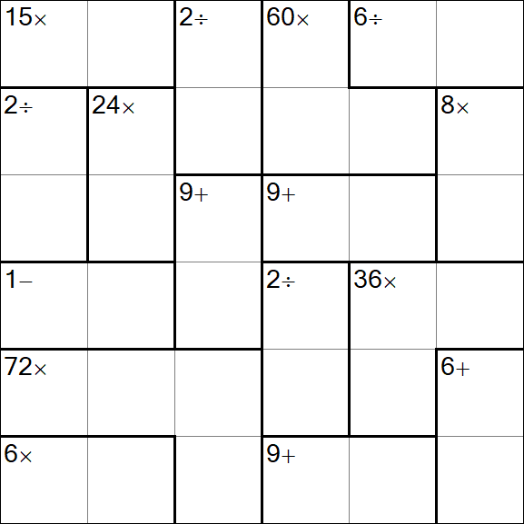 Calcudoku - Hard