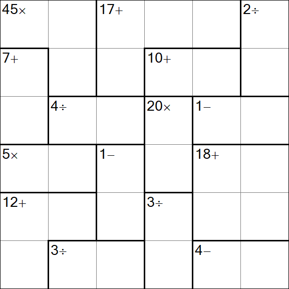 Calcudoku - Hard