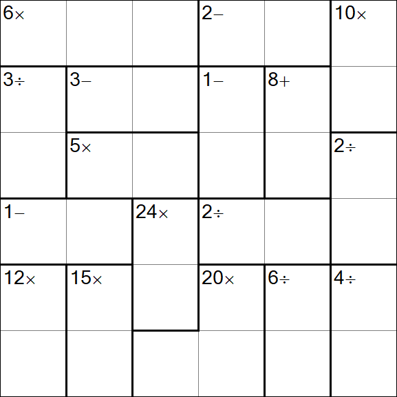 Calcudoku - Schwierig