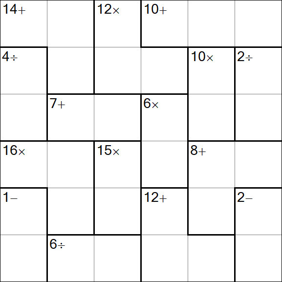 Calcudoku - Hard