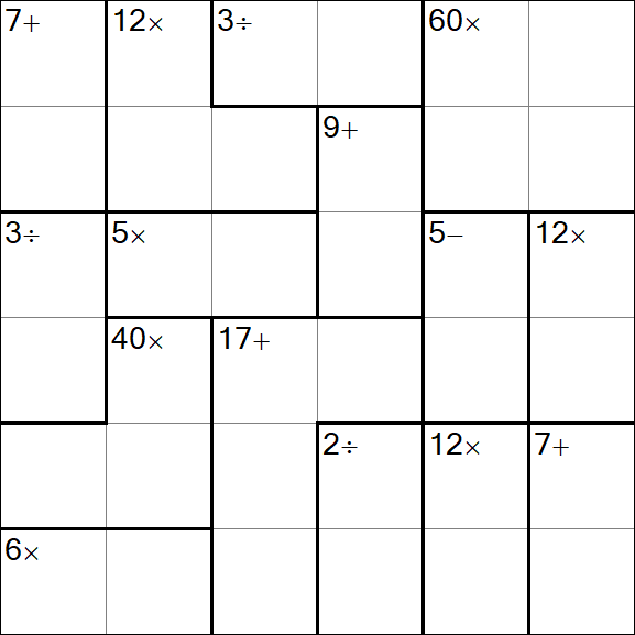 Calcudoku - Hard