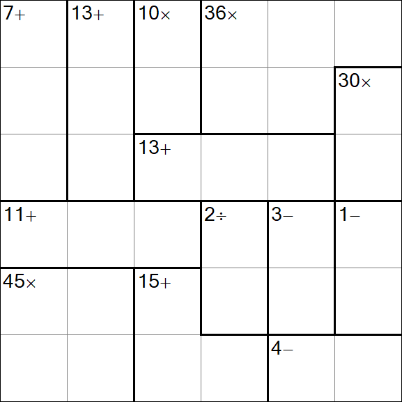Calcudoku - Difficile
