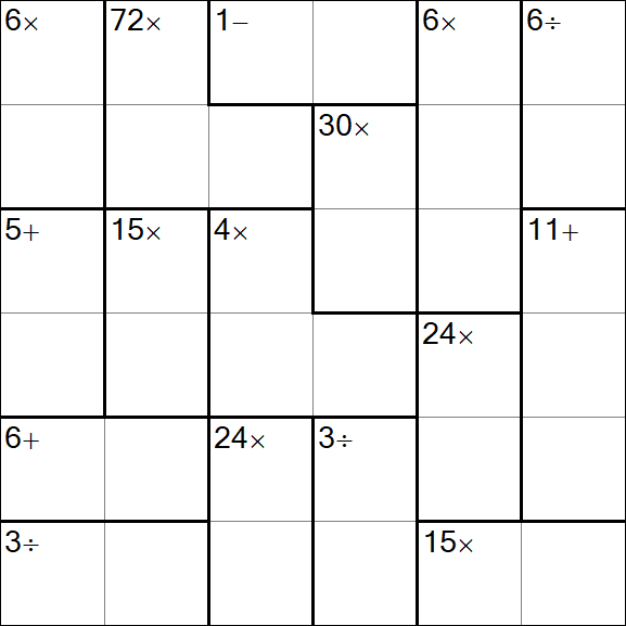 Calcudoku - Hard
