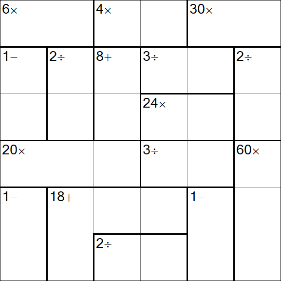 Calcudoku - Hard