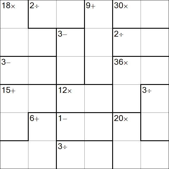 Calcudoku - Hard