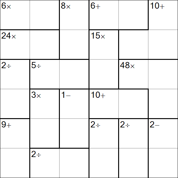 Calcudoku - Hard