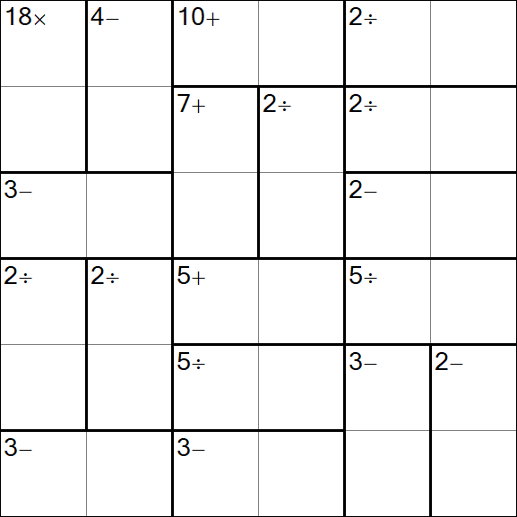 Calcudoku - Difícil