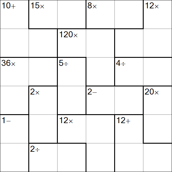 Calcudoku - Difícil