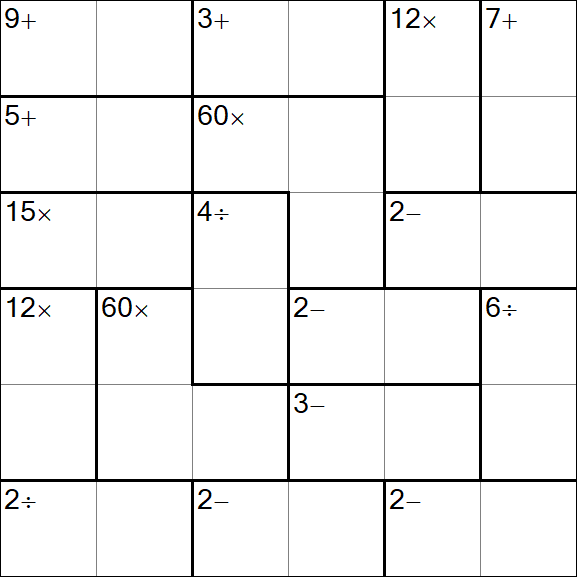 Calcudoku - Difícil
