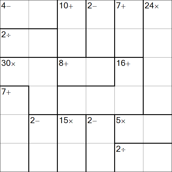 Calcudoku - Hard