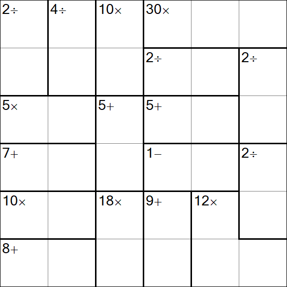 Calcudoku - Hard