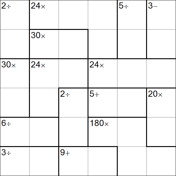 Calcudoku - Hard