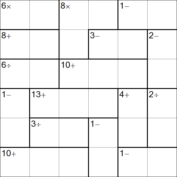 Calcudoku - Difficile