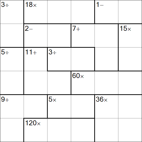 Calcudoku - Difficile