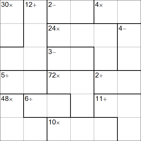 Calcudoku - Difficile