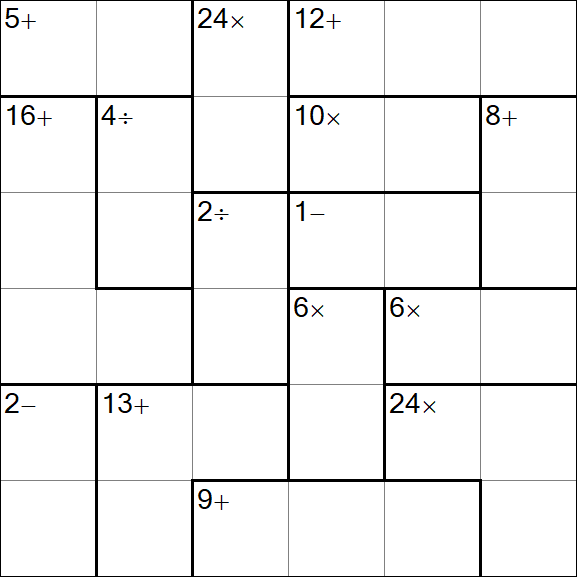 Calcudoku - Difficile
