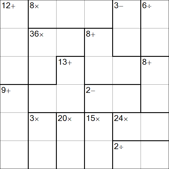Calcudoku - Hard