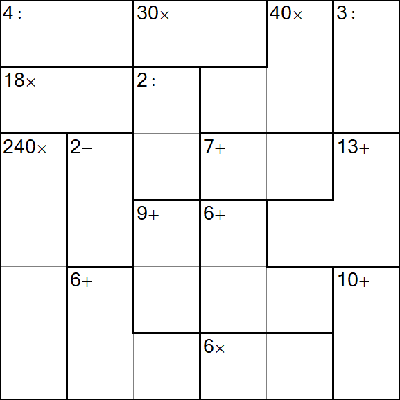 Calcudoku - Hard