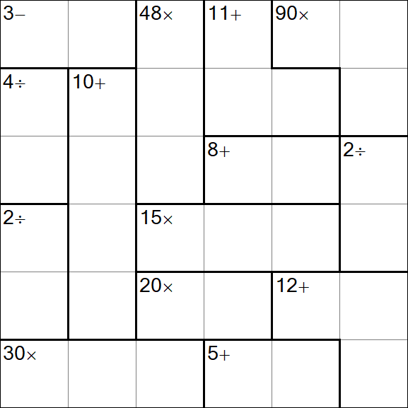 Calcudoku - Difícil