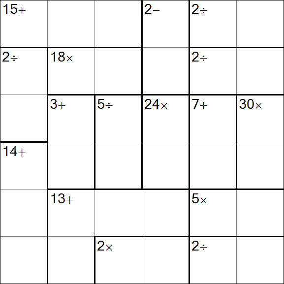 Calcudoku - Difícil