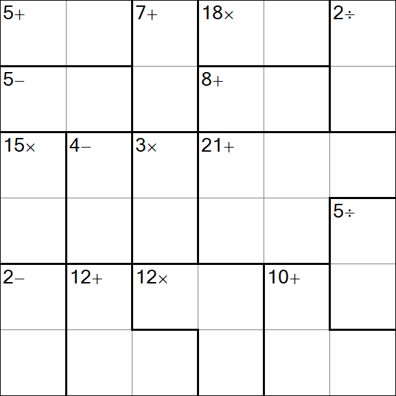 Calcudoku - Difícil